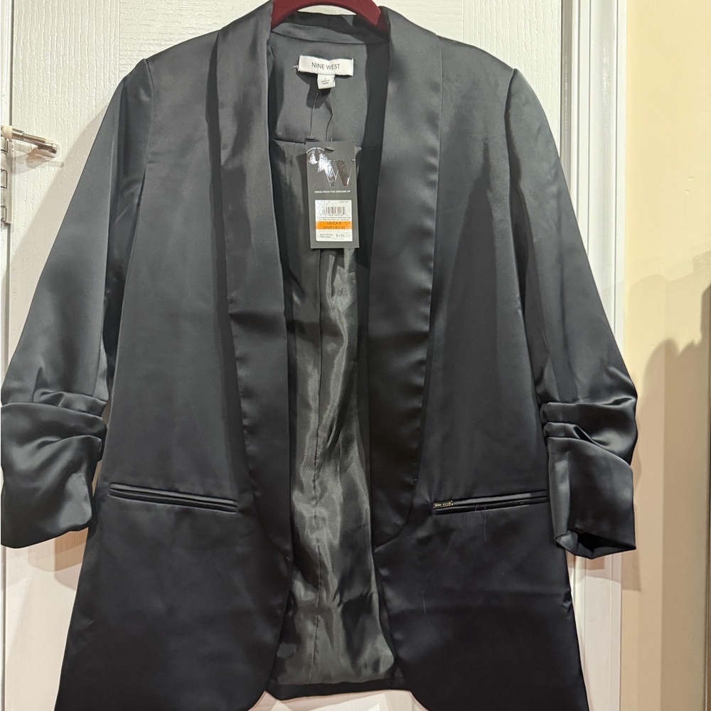 Nine West Black Satin Blazer